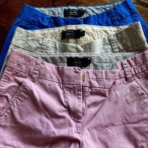 3 pairs size 2 J. Crew chino shorts